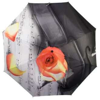Женский зонт полный автомат-роза и ноты