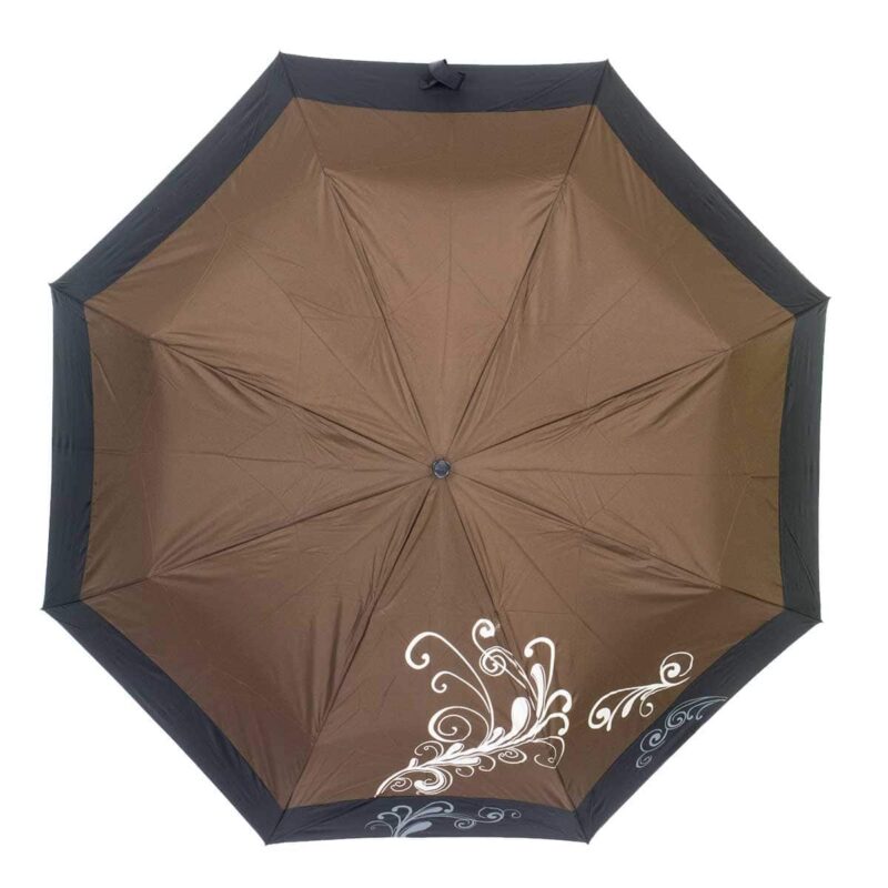 ОднотЖенский зонт полный автомат коричневого цвета lKoboldонный зонт с каймой полный автомат-Три Слона