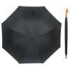 Зонт-трость с деревянной ручкой черный