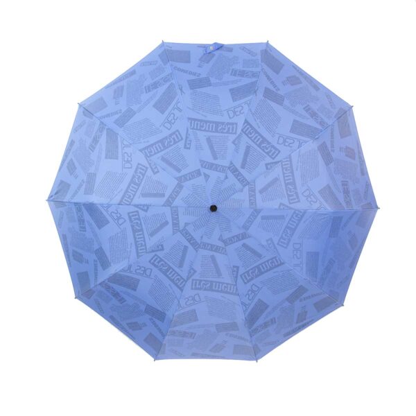 Зонт двухсторонний голубого цвета газета-Три Слона