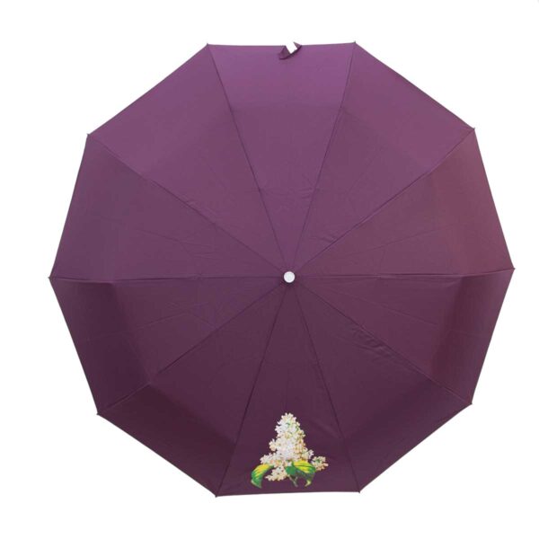 Женский зонт полный автомат однотонный cливовый цвет-Три Слона