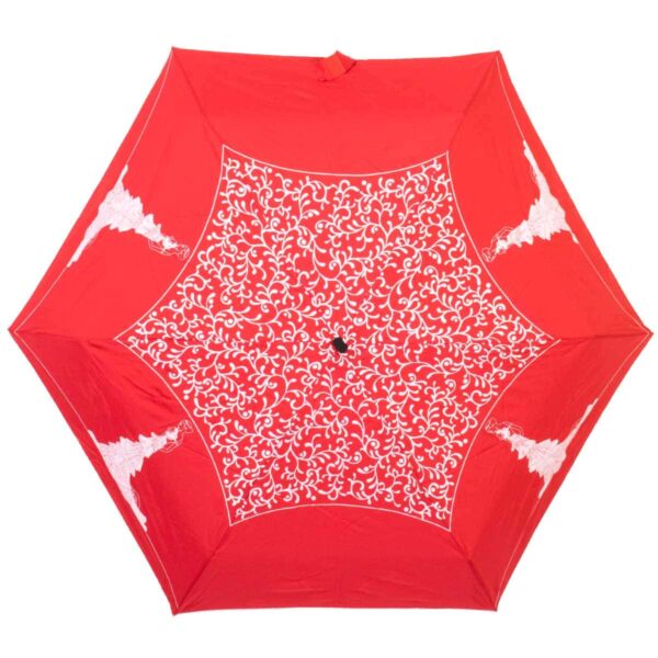 Мини зонт Три Слона механический красного цвета