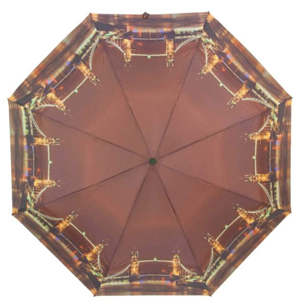 Зонт коричневого цвета с принтом
