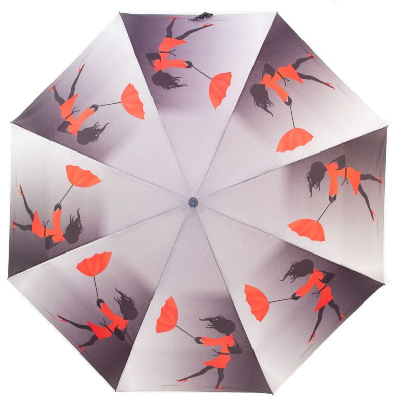 Зонт полный автомат девушка с красным зонтом
