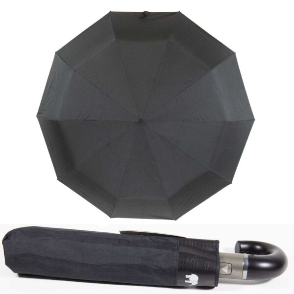 Мужской зонт полуавтомат черного цвета