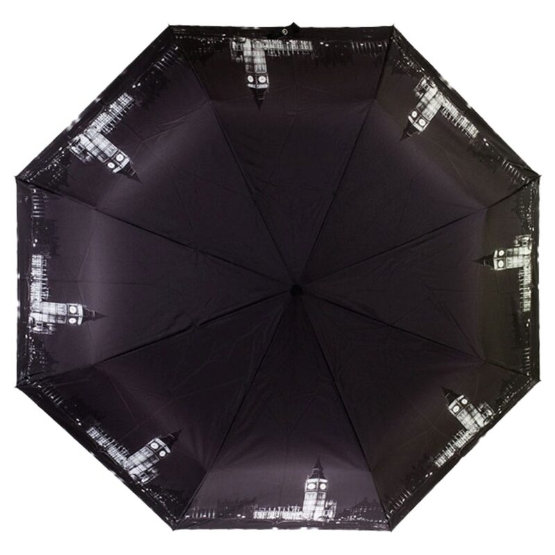 Зонт черного цвета с принтом