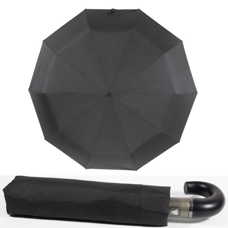 Мужской зонт полуавтомат черного цвета
