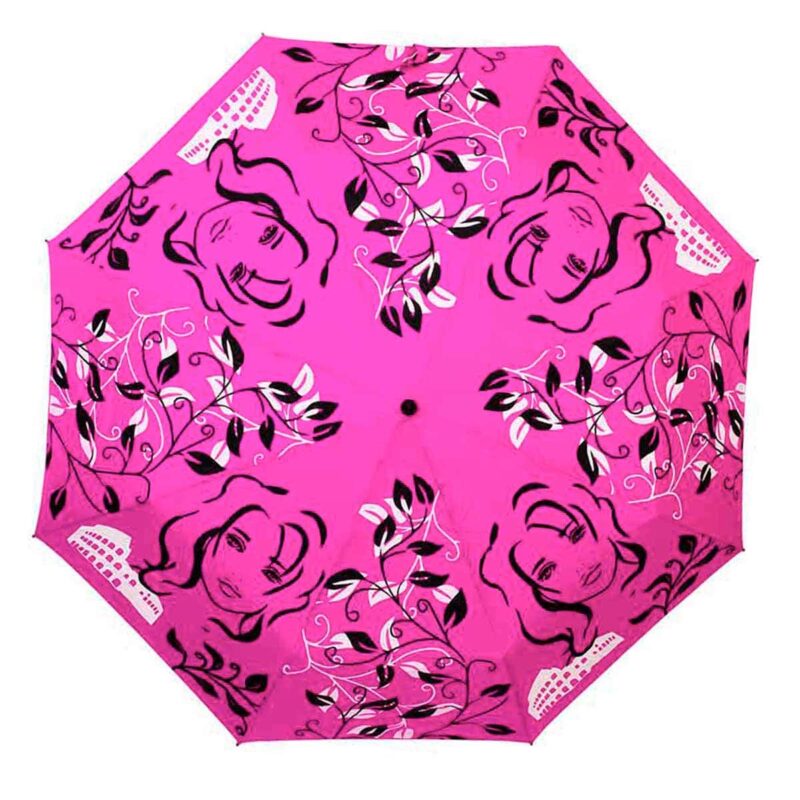 Женский зонт розового цвета