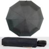 Темно-серый зонт полный автомат в мелкую клетку