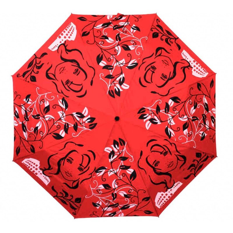 Женский зонт красного цвета