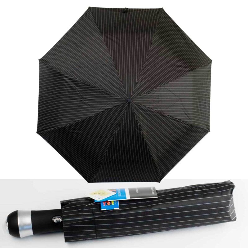 Зонт с фонариком полный автомат в полоску