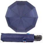 Темно-синий зонт полный автомат в мелкую полоску